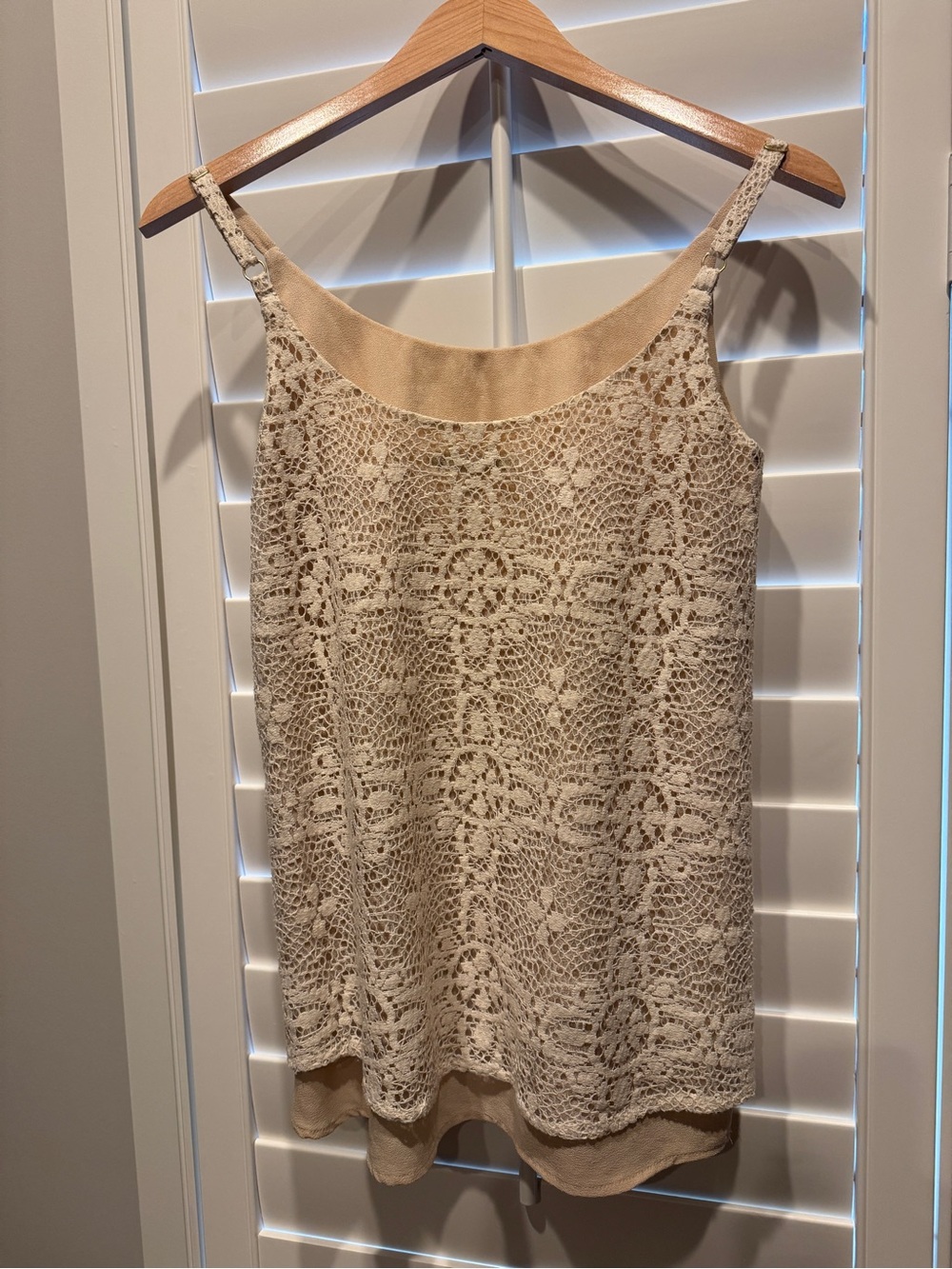 Cabi Cream Lace Tank Top